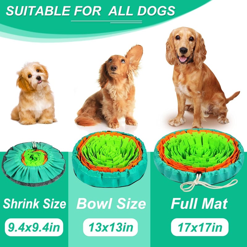 Vivifying Snuffle Mat for Dogs, Interactive Dog Enrichment Toys for Boredom and Mental Stimulation, Adjustable Puzzle Toys Sniff Mat for Slow Eating and Stress Relief (Green & Orange) - Image 3